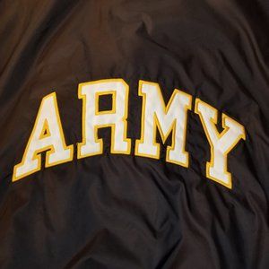 Excellent Condition US Army Artillery Black Satin Bomber Hoodie Jacket